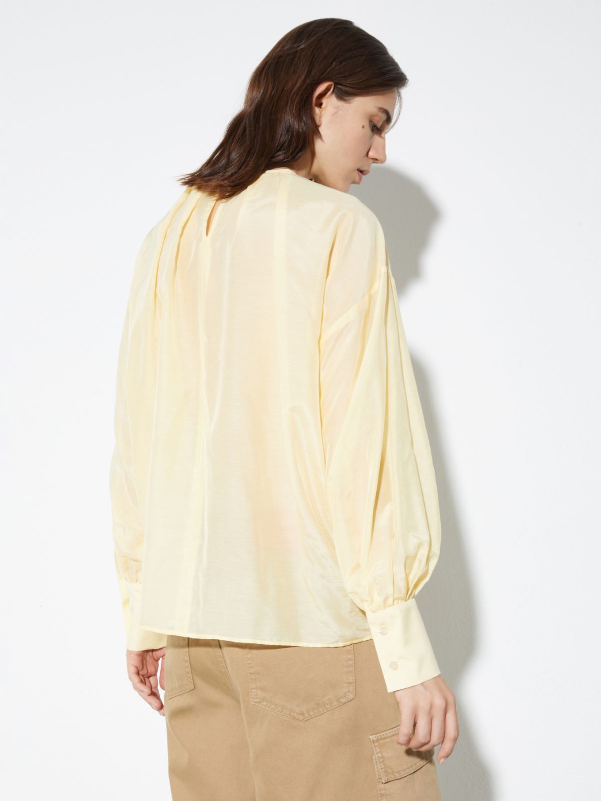 Silk and cotton voile blouse - YELLOW - MAX&Co. - 2