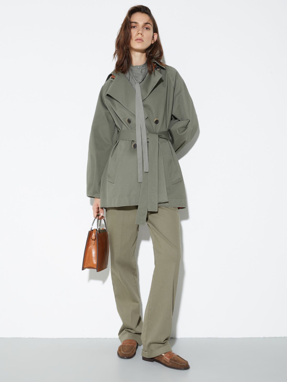 Cotton and silk voile shirt - KAKI - MAX&Co. - 4