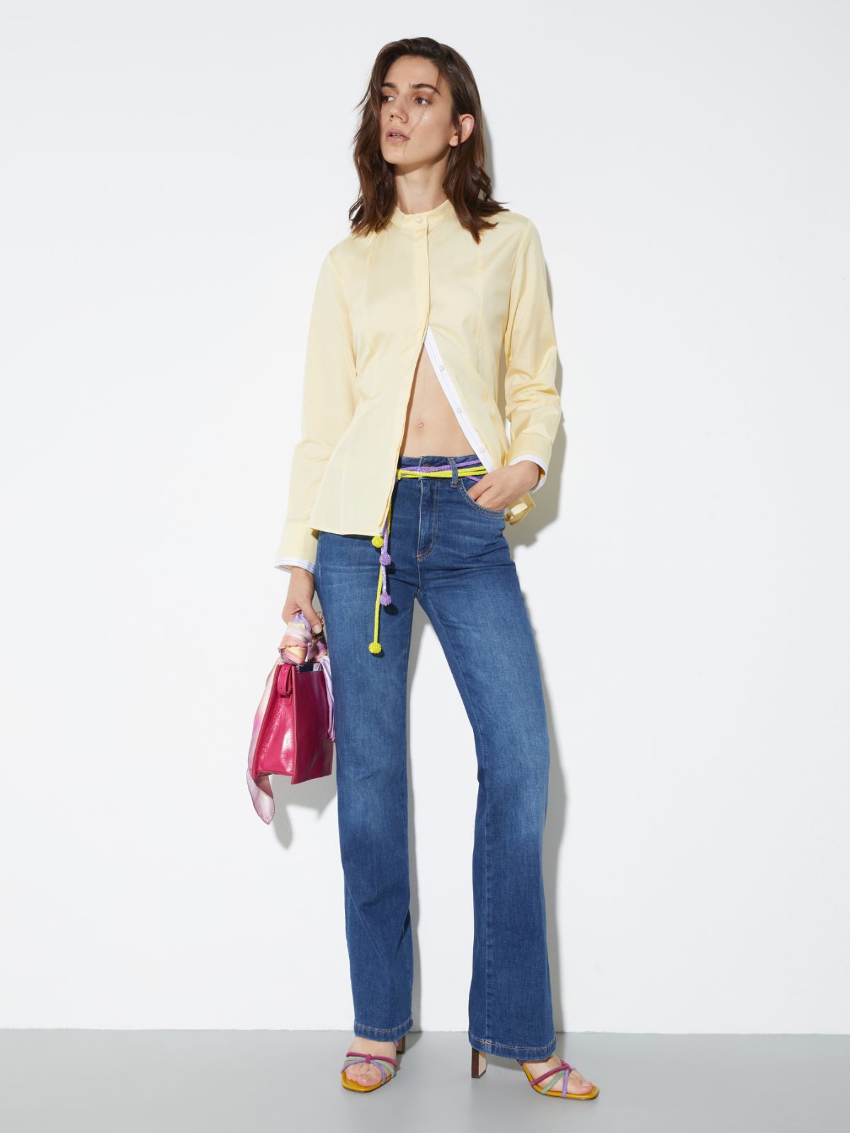 Slim poplin shirt - YELLOW - MAX&Co. - 4