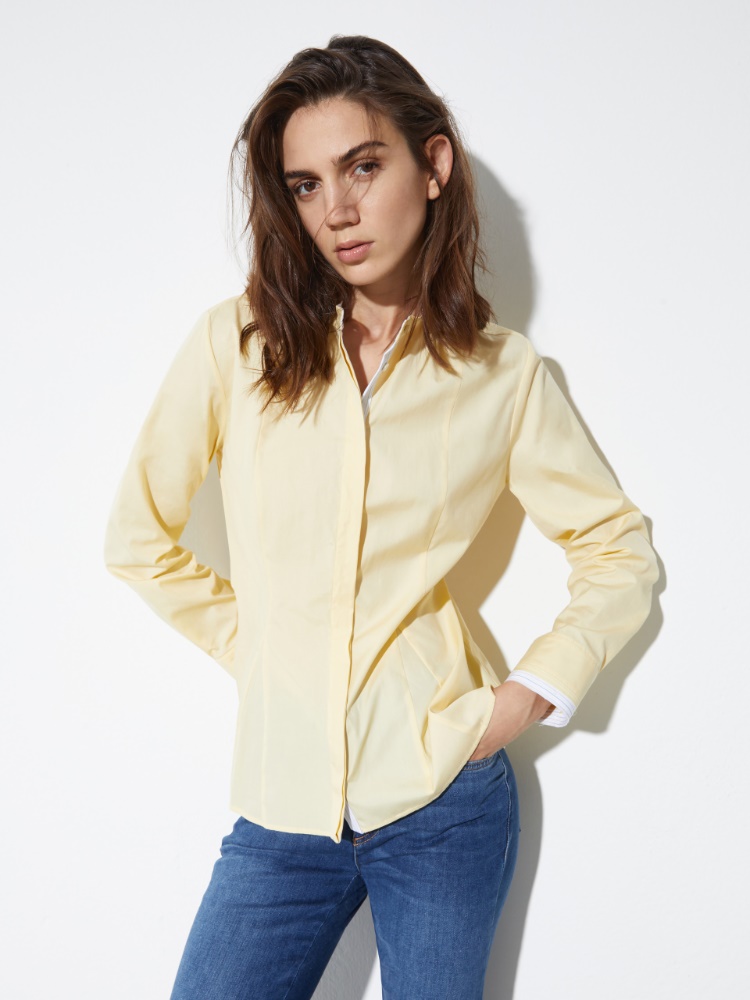 Slim poplin shirt - YELLOW - MAX&Co.