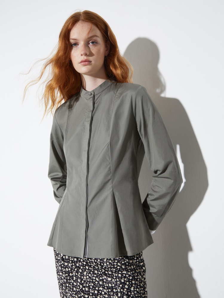 Slim poplin shirt - KAKI - MAX&Co.