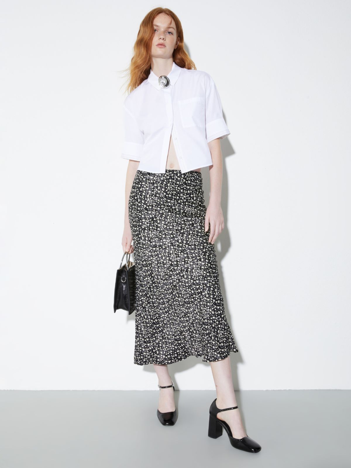 Boxy poplin shirt - WHITE - MAX&Co. - 4