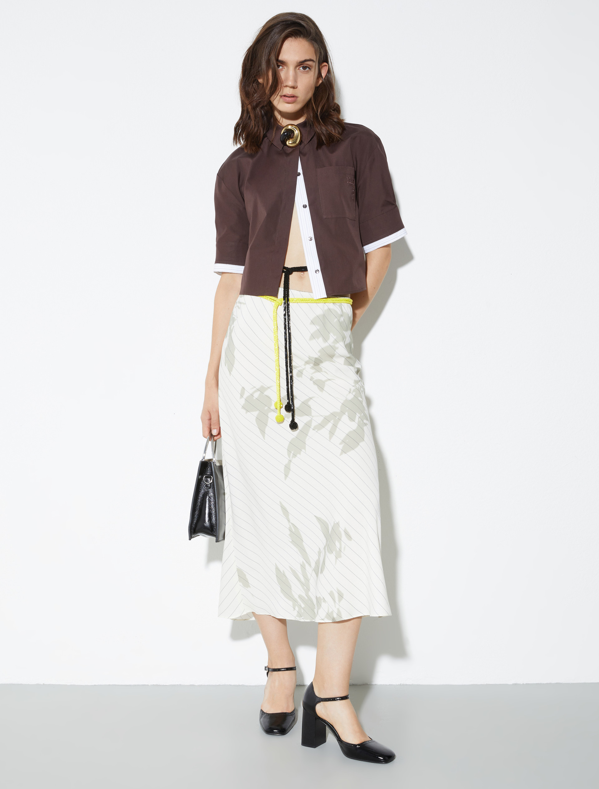 Boxy poplin shirt - CHOCOLATE - MAX&Co. - 4