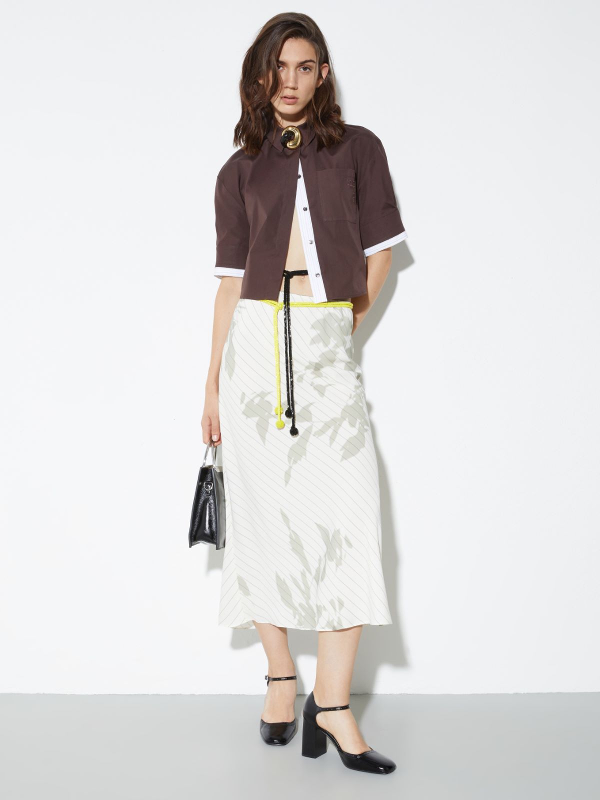 Boxy poplin shirt - CHOCOLATE - MAX&Co. - 4