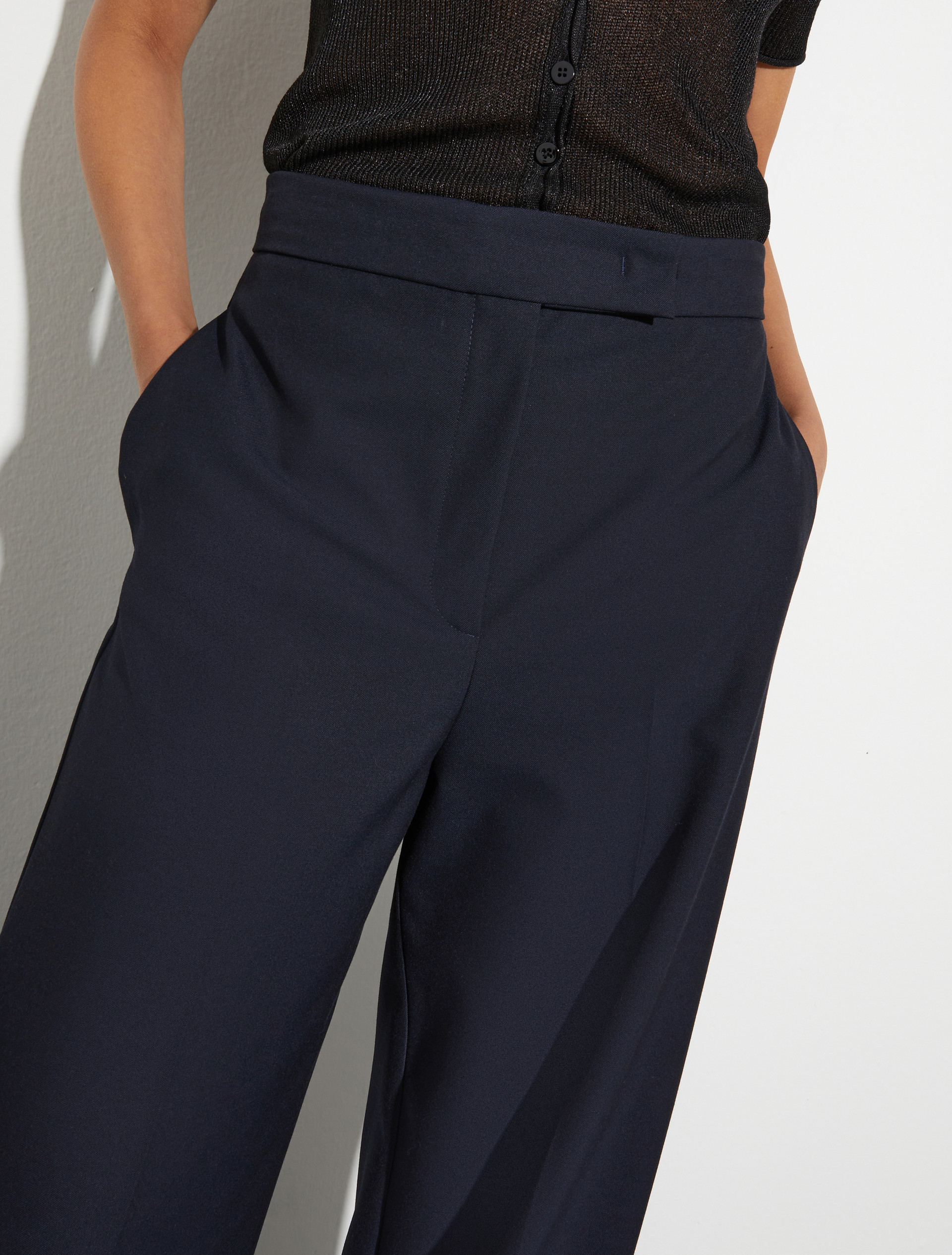 Wide tailored trousers - NAVY - MAX&Co. - 3