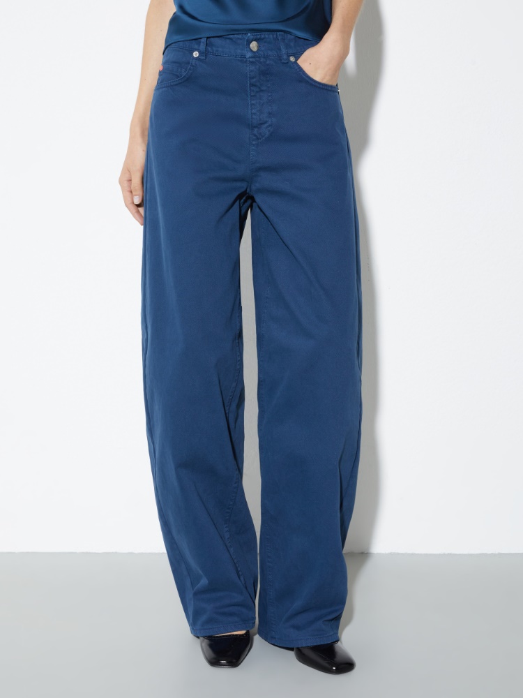 Barrel leg drill trousers - NAVY - MAX&Co.