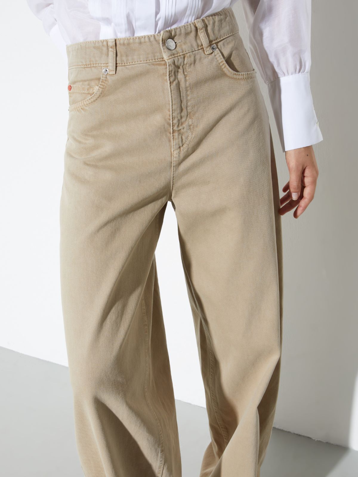 Barrel leg drill trousers - SAND - MAX&Co. - 3