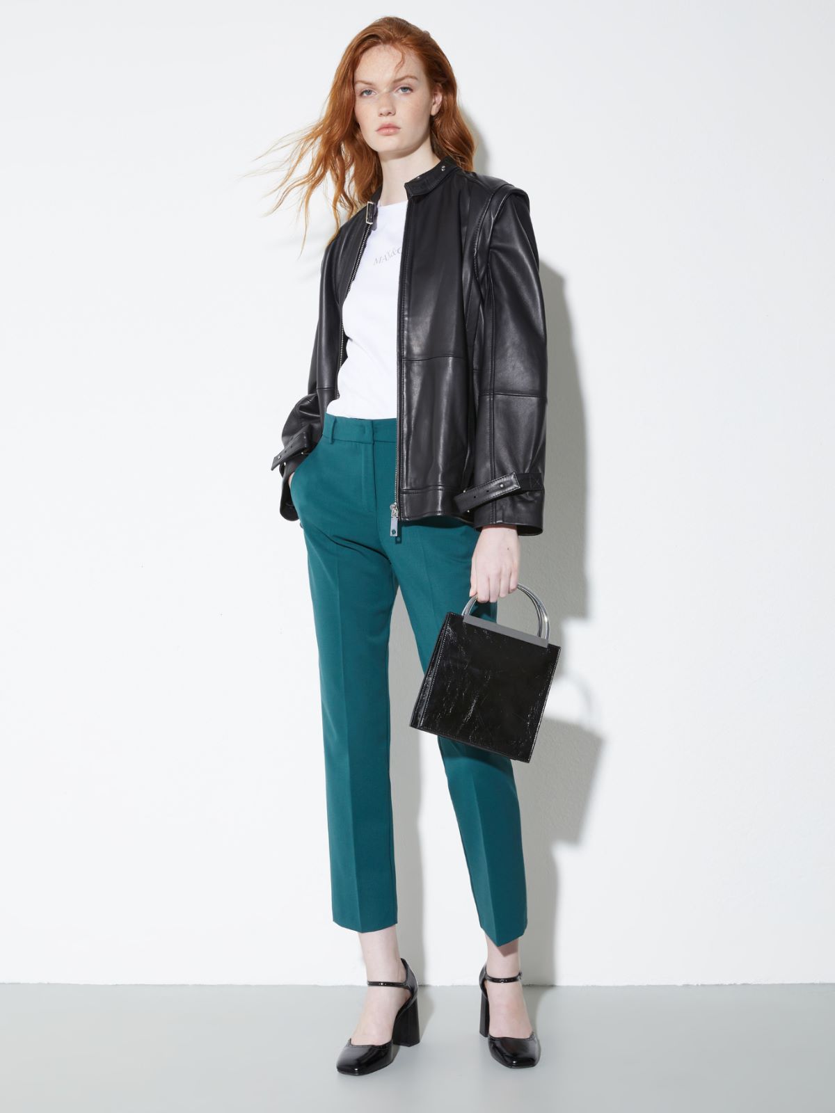 Pantaloni slim in gabardine - VERDE SCURO - MAX&Co. - 4