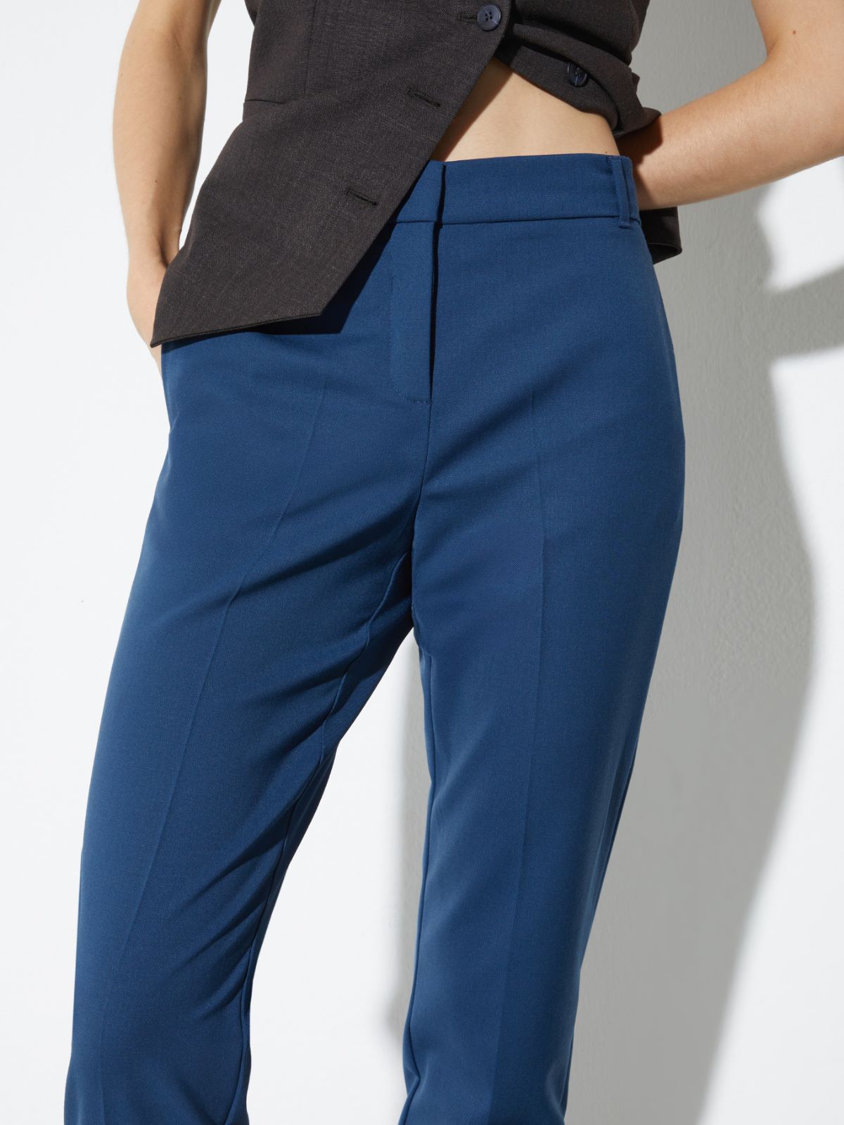 Slim-fit gabardine trousers - NAVY - MAX&Co. - 3