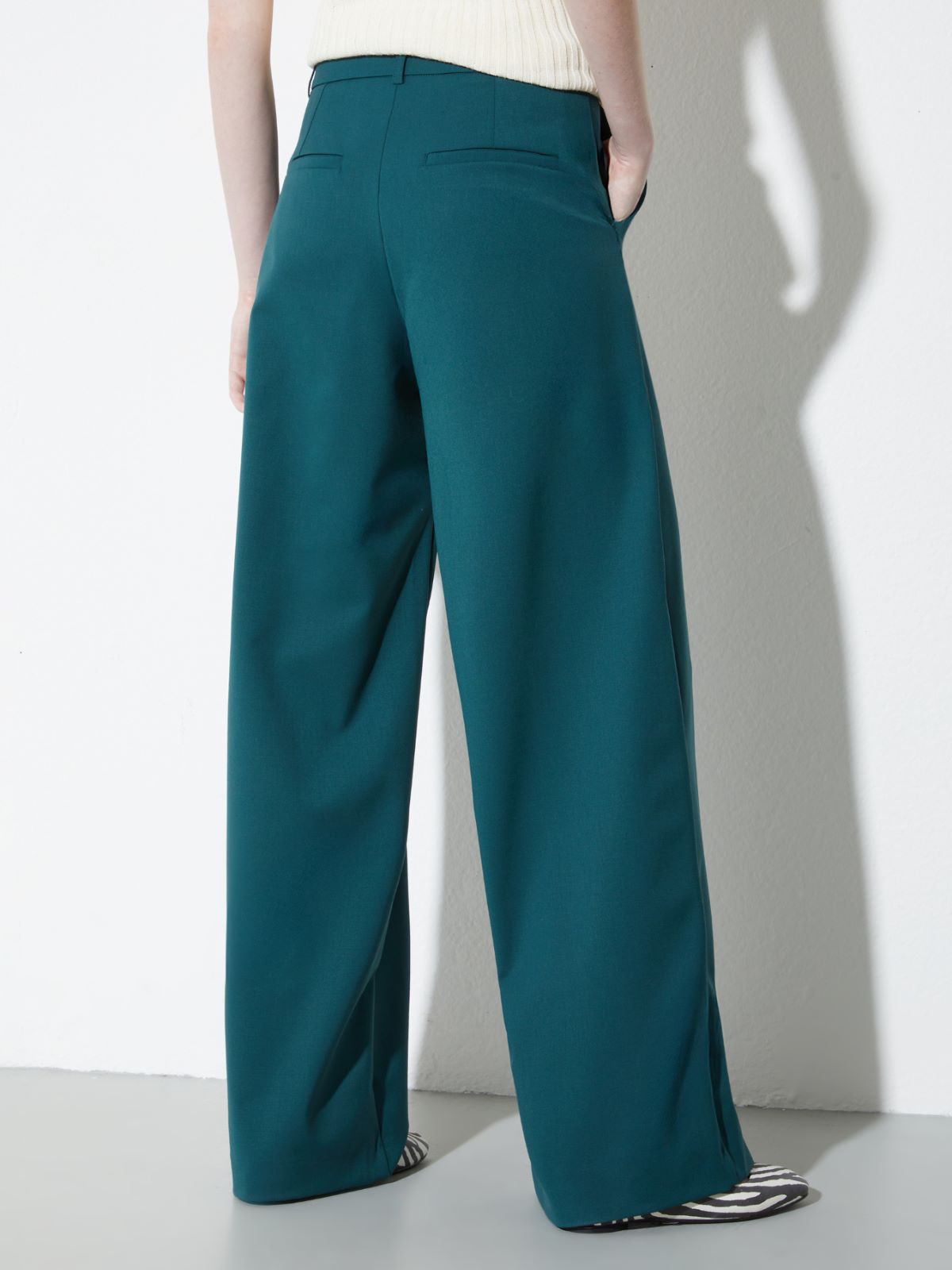 Wide-fit gabardine trousers - DARK GREEN - MAX&Co. - 2