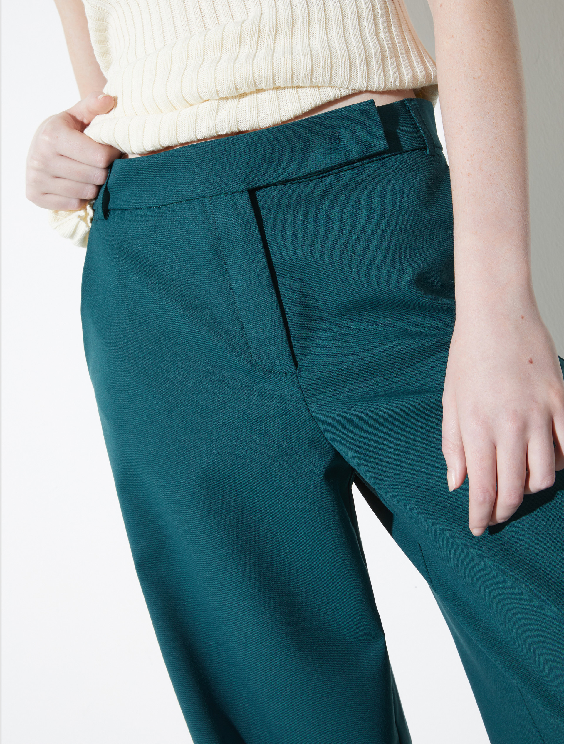 Wide-fit gabardine trousers - DARK GREEN - MAX&Co. - 3