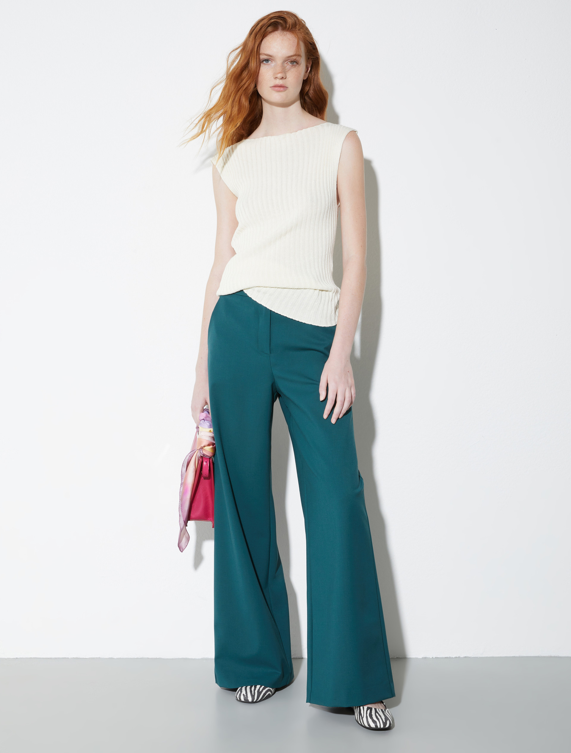 Wide-fit gabardine trousers - DARK GREEN - MAX&Co. - 4