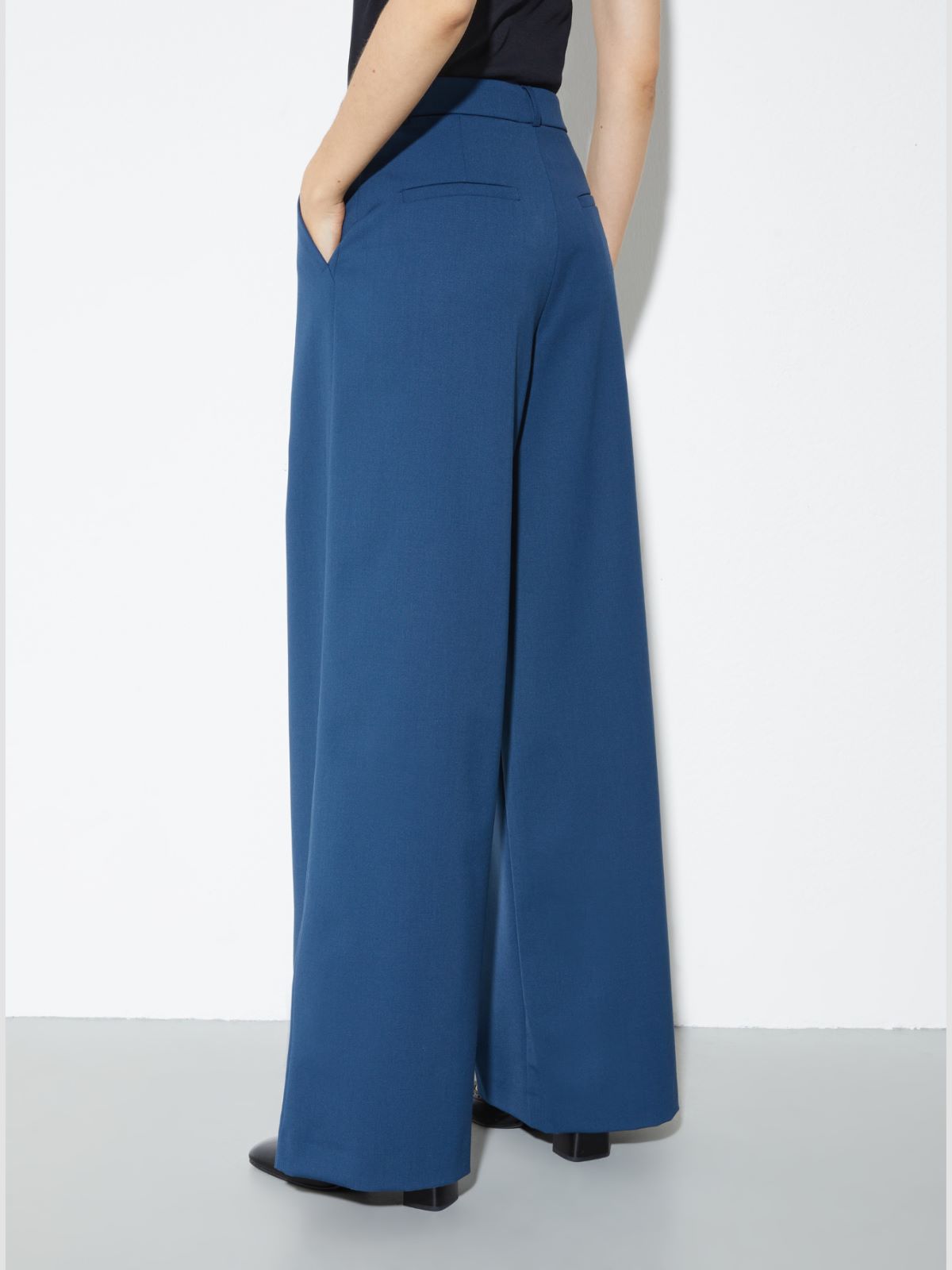 Wide-fit gabardine trousers - NAVY - MAX&Co. - 2