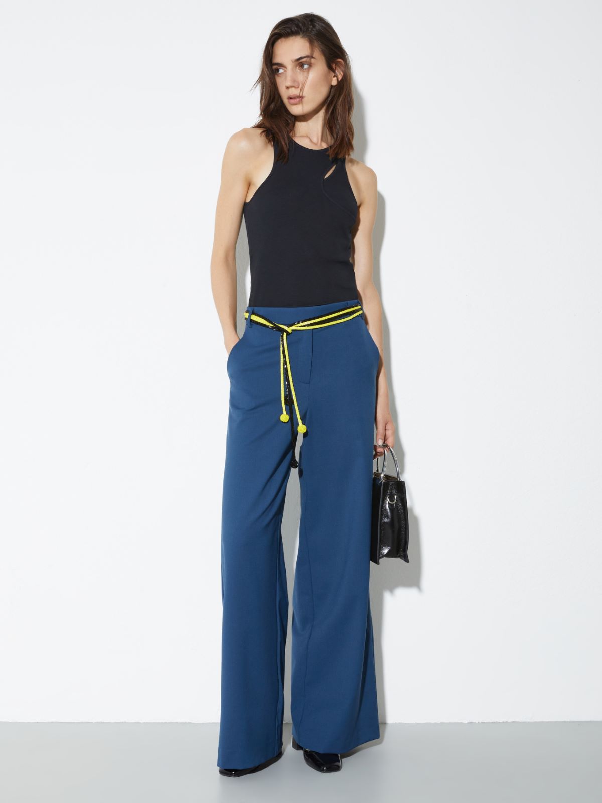 Wide-fit gabardine trousers - NAVY - MAX&Co. - 4