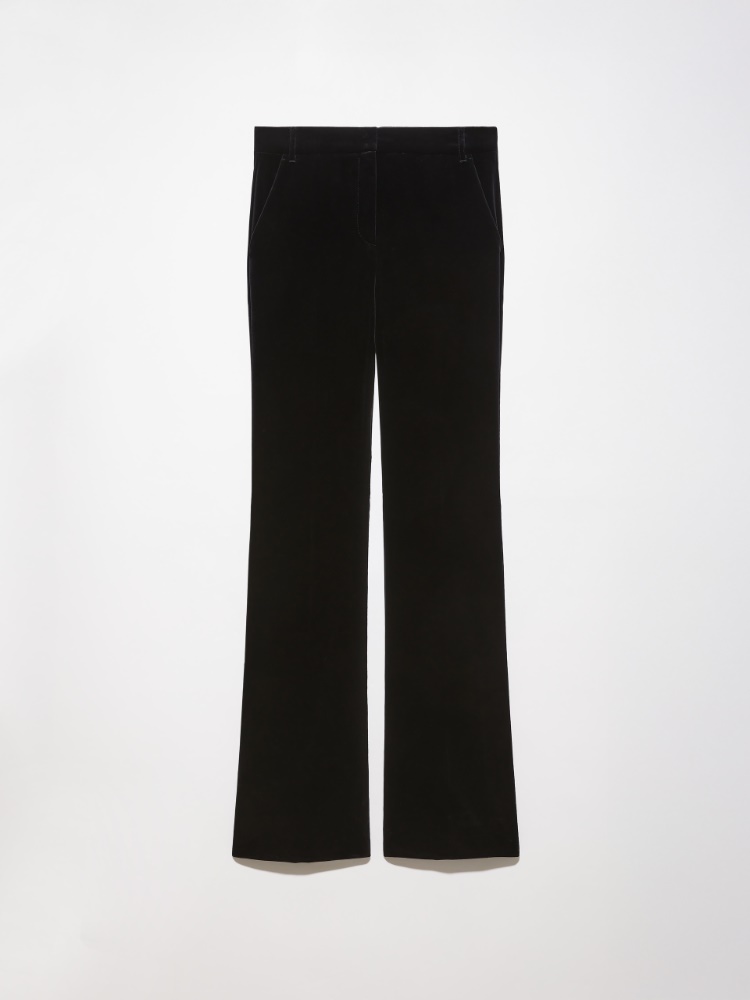 Velvet flared trousers - BLACK - MAX&Co.