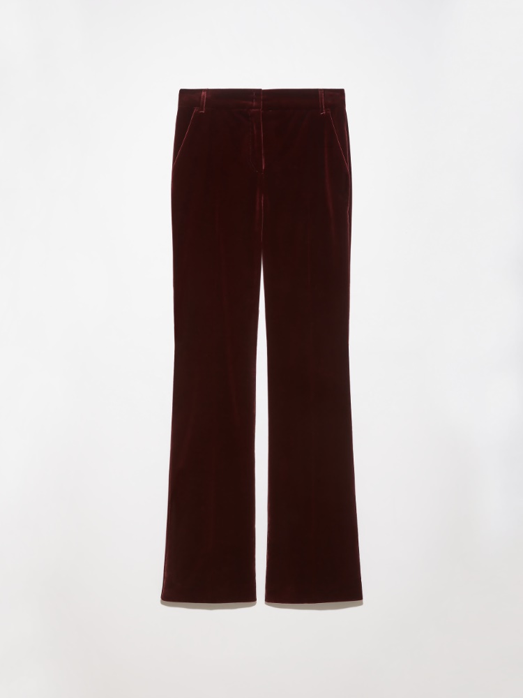 Velvet flared trousers - BORDEAUX - MAX&Co.