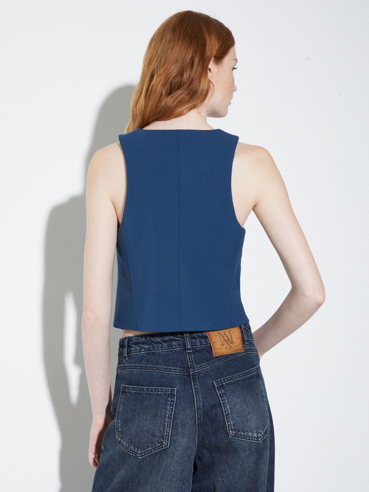 Slim-fit gabardine waistcoat - NAVY - MAX&Co. - 2