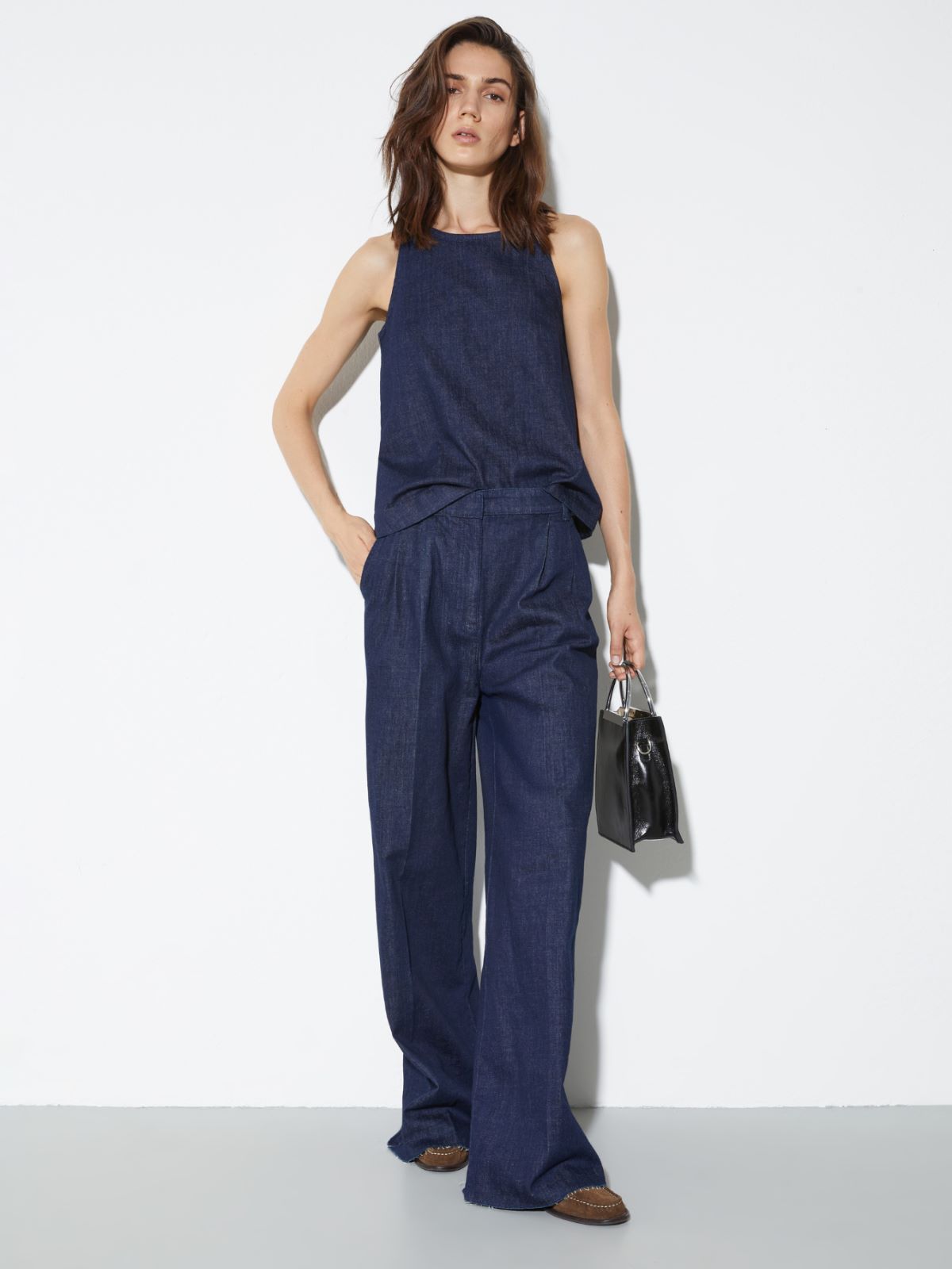 Denim top with slit - BLUE JEANS - MAX&Co. - 4