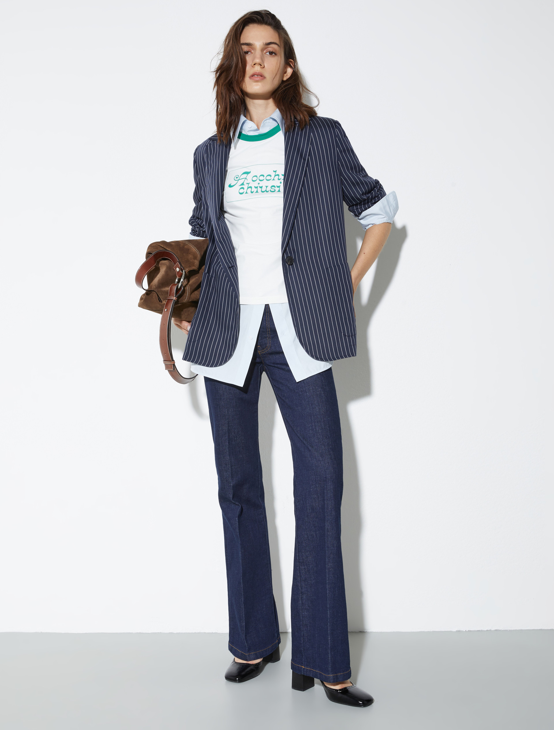 Raw-denim bootcut jeans, blue jeans | MAX&Co. Raw-denim bootcut jeans - BLUE JEANS - MAX&Co. - 4