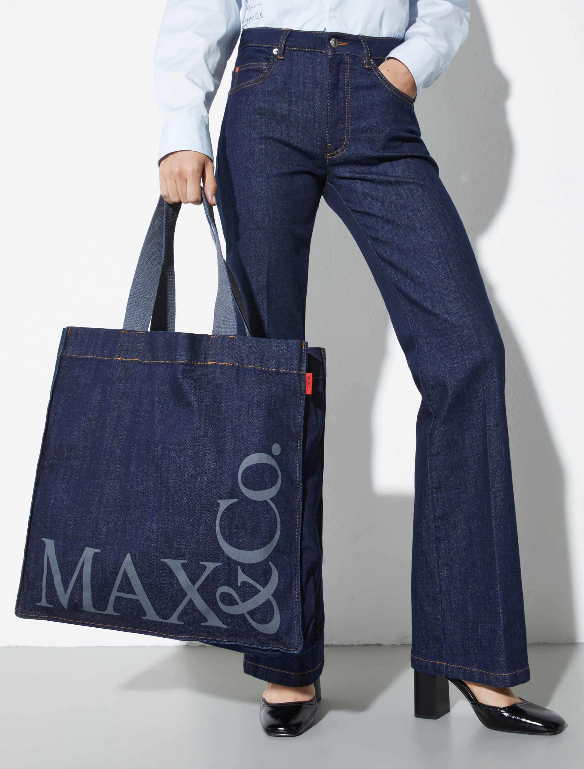 Raw-denim bootcut jeans, blue jeans | MAX&Co. Raw-denim bootcut jeans - BLUE JEANS - MAX&Co. - 6