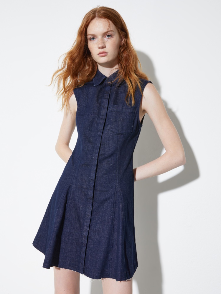 Fit & flare denim shirt dress - BLUE JEANS - MAX&Co.