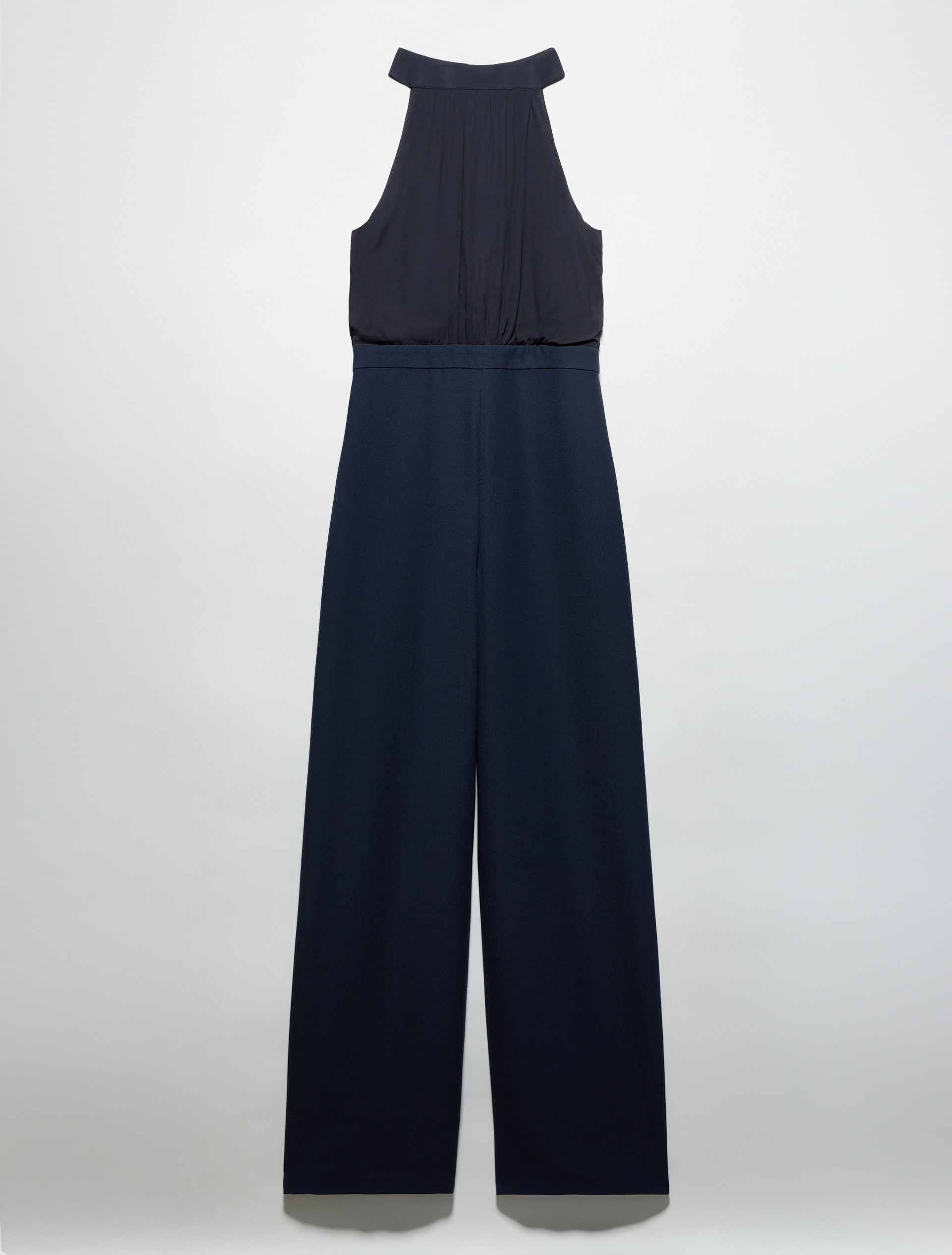 Jumpsuit in envers satin and georgette, navy | MAX&Co. Jumpsuit in envers satin and georgette - NAVY - MAX&Co. - 5
