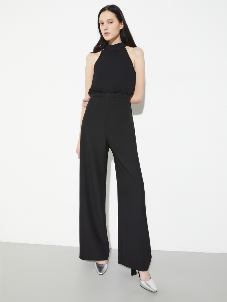 Jumpsuit in envers satin and georgette - BLACK - MAX&Co.