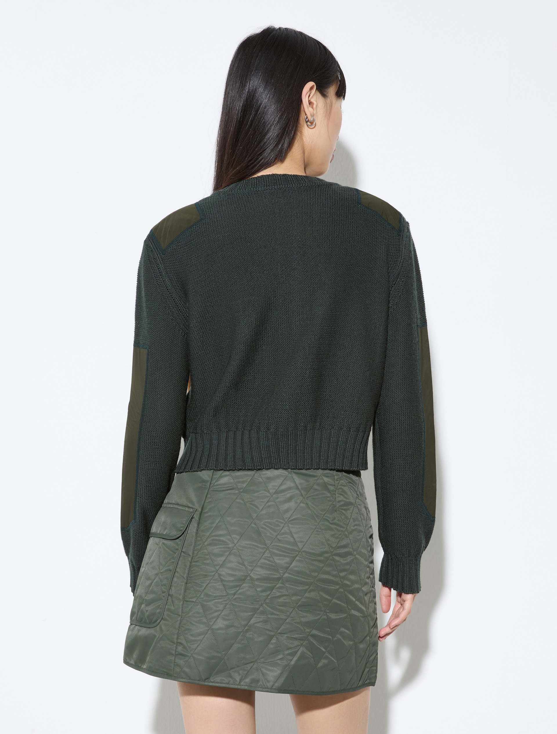Cardigan with duchess satin details - GREEN - MAX&Co. - 2