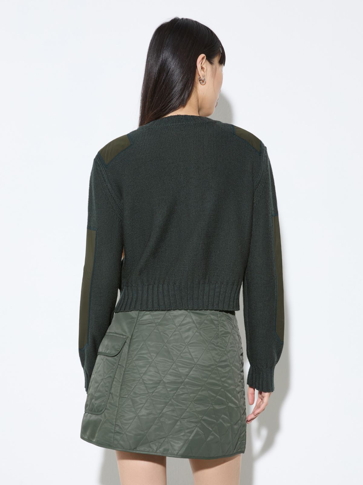 Cardigan with duchess satin details - GREEN - MAX&Co. - 2