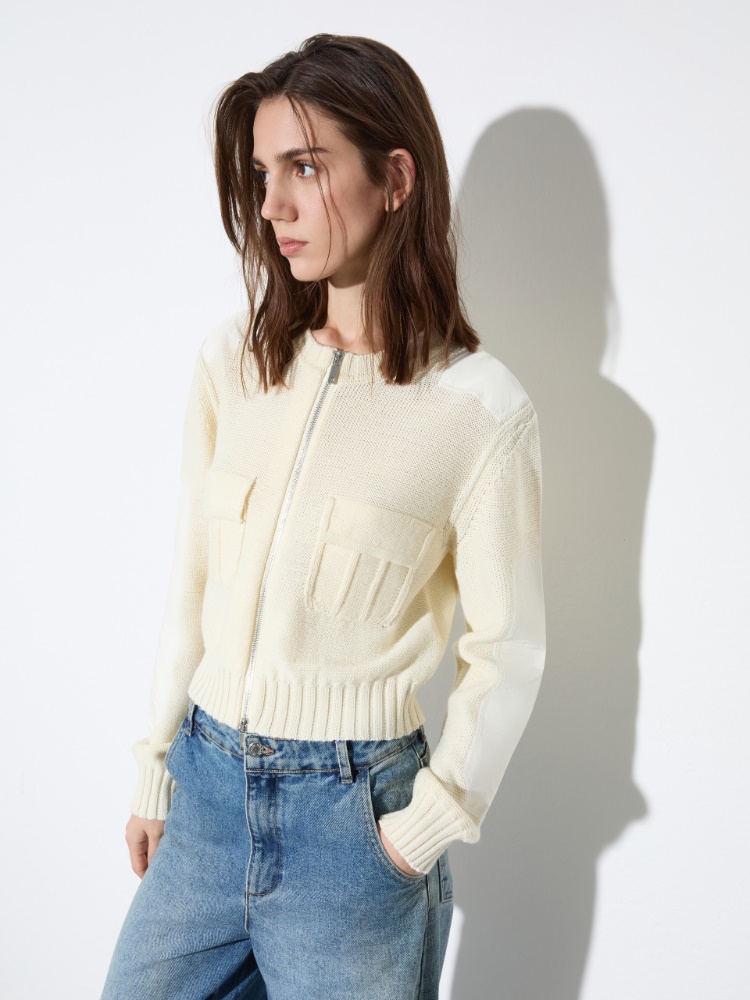 Cardigan avec détails en duchesse - LAIT - MAX&Co.