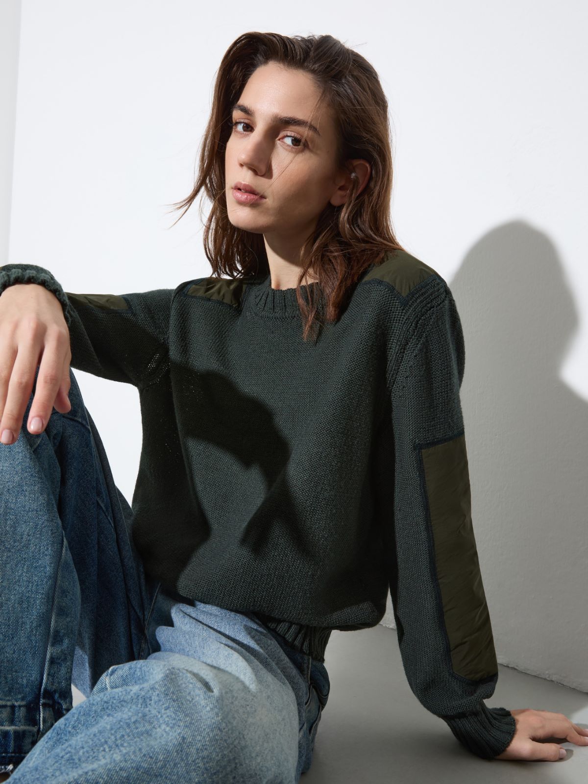 Jumper with duchess satin details - GREEN - MAX&Co. - 3
