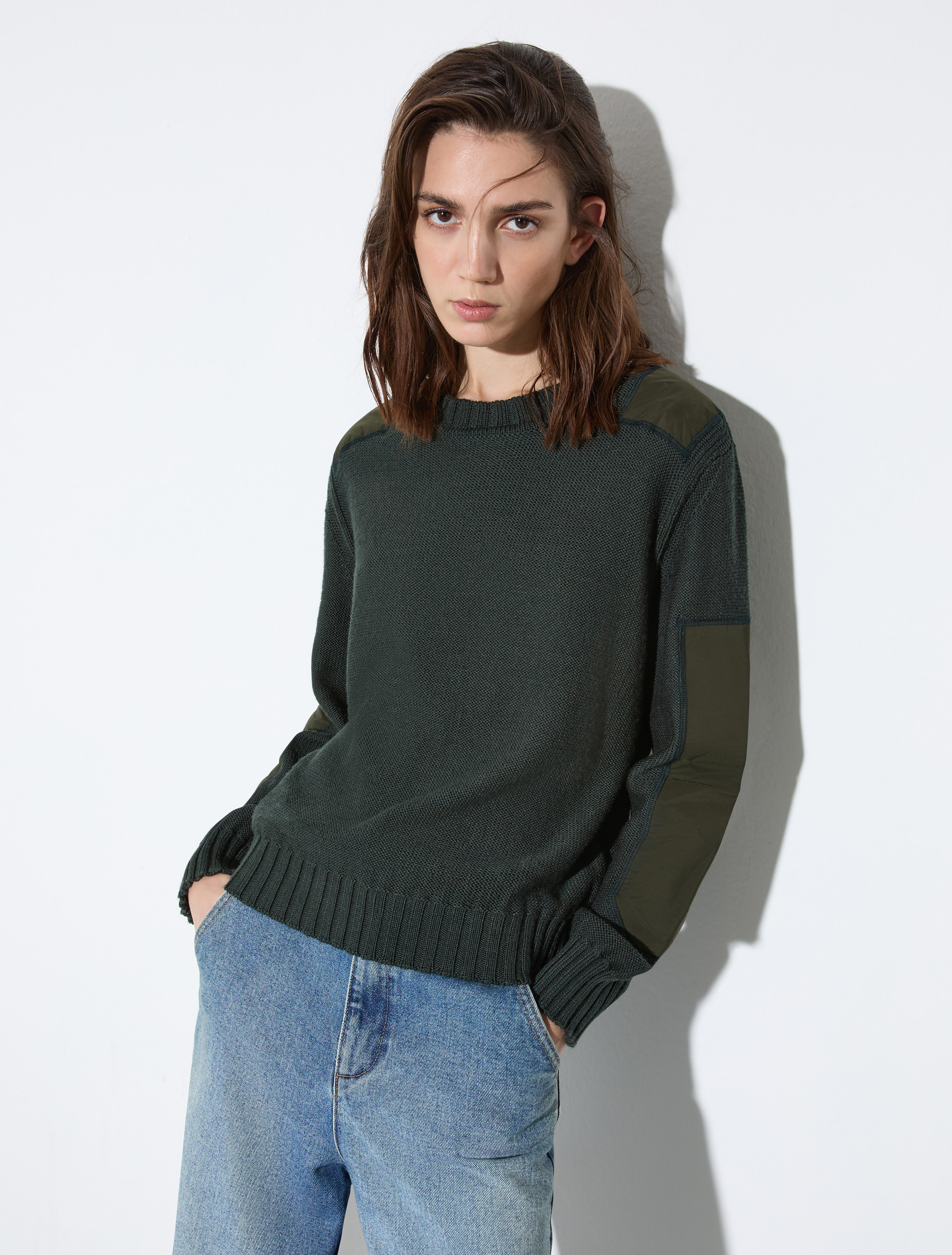 Jumper with duchess satin details - GREEN - MAX&Co.
