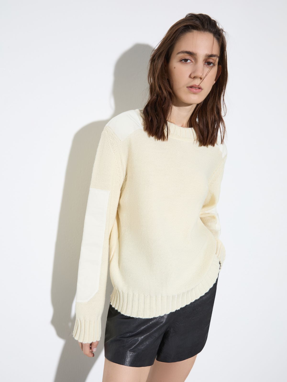 Jumper with duchess satin details - MILK - MAX&Co.