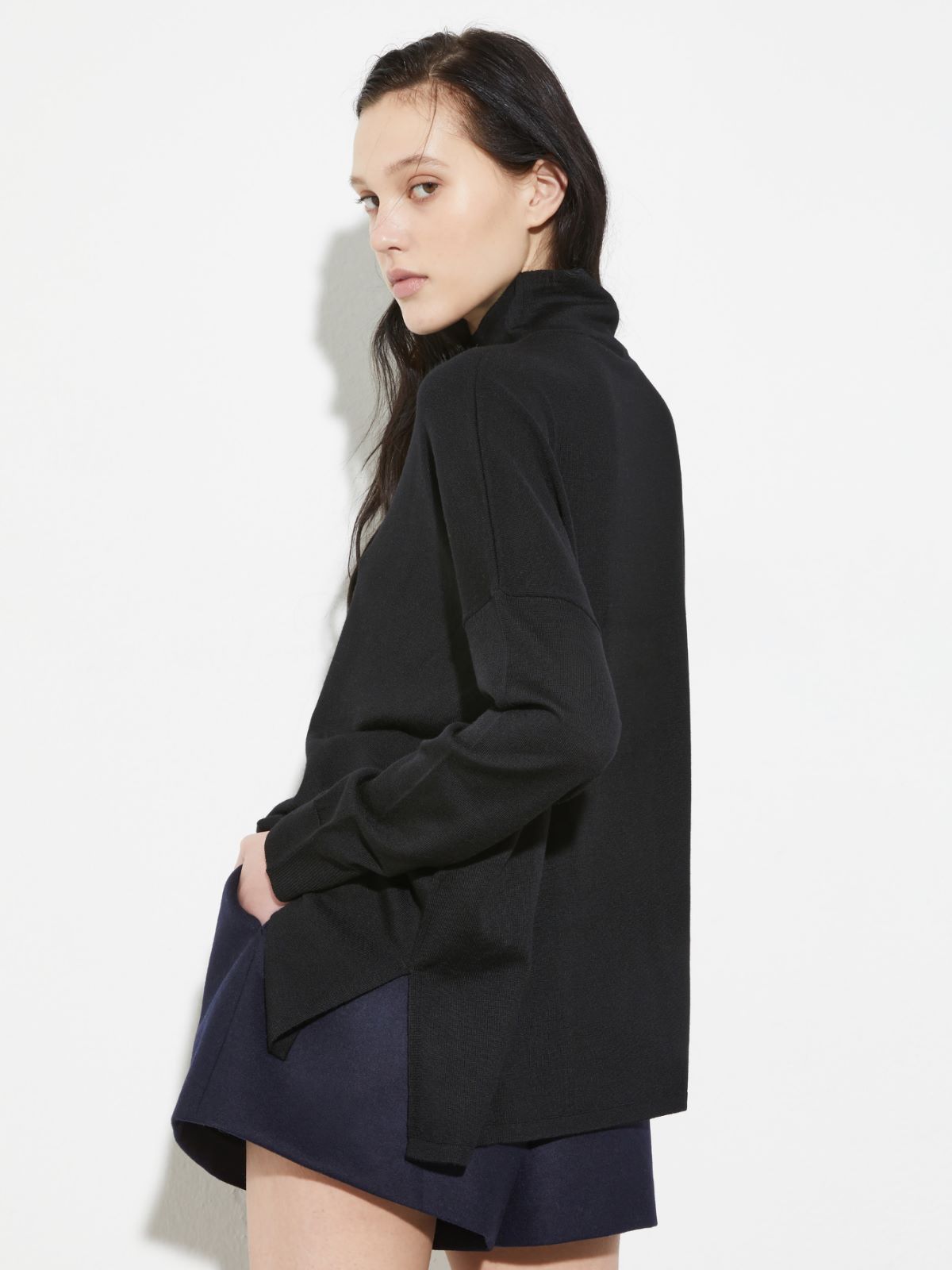Pure Merino wool polo neck - BLACK - MAX&Co. - 2