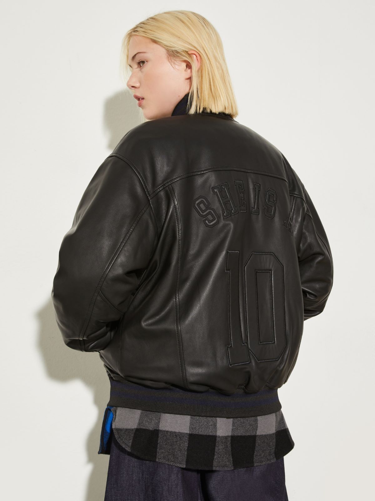 P. Terzini &Co.llaboration leather bomber jacket - BLACK - MAX&Co. - 3