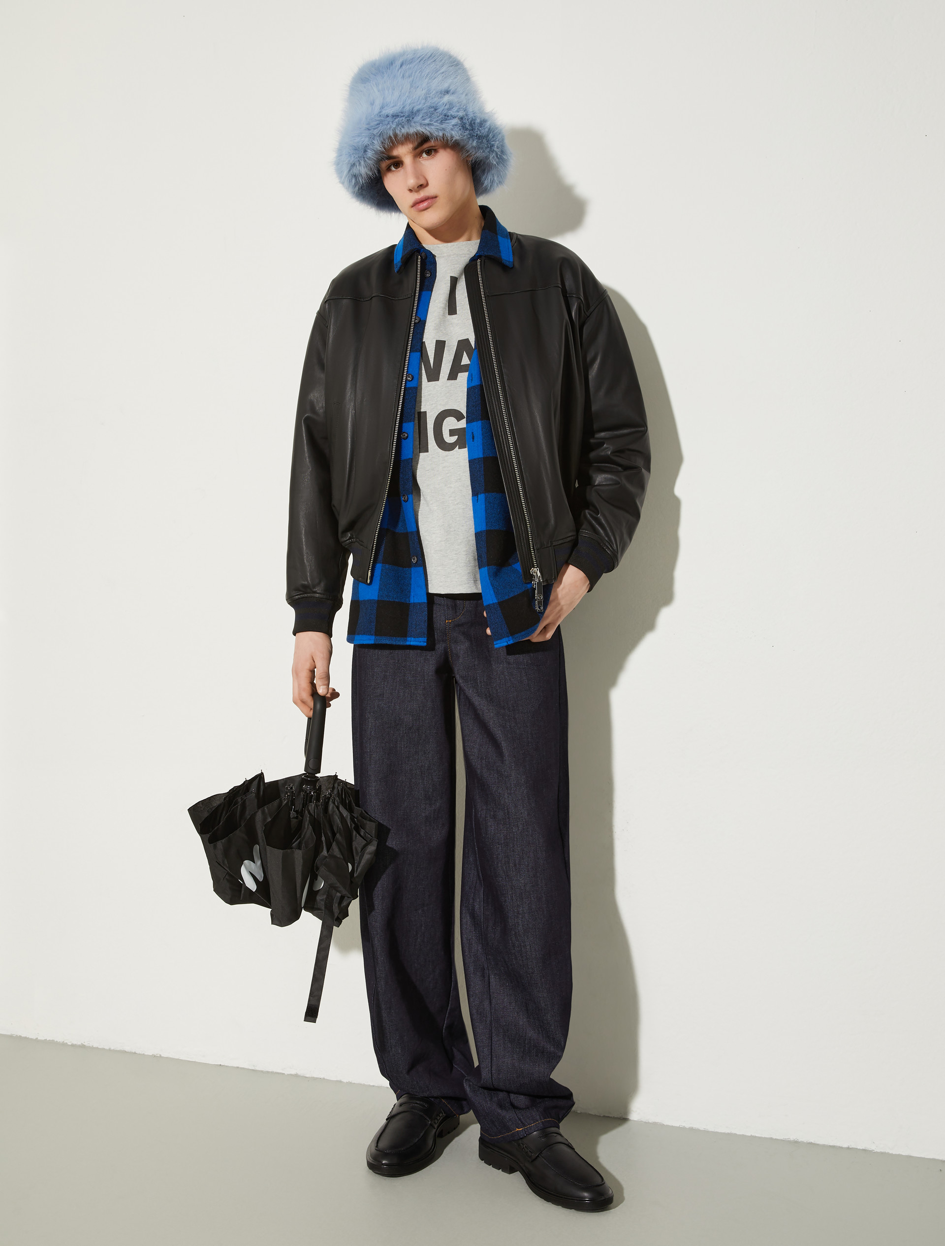 P. Terzini &Co.llaboration leather bomber jacket, black | MAX&Co. P. Terzini &Co.llaboration leather bomber jacket - BLACK - MAX&Co. - 6