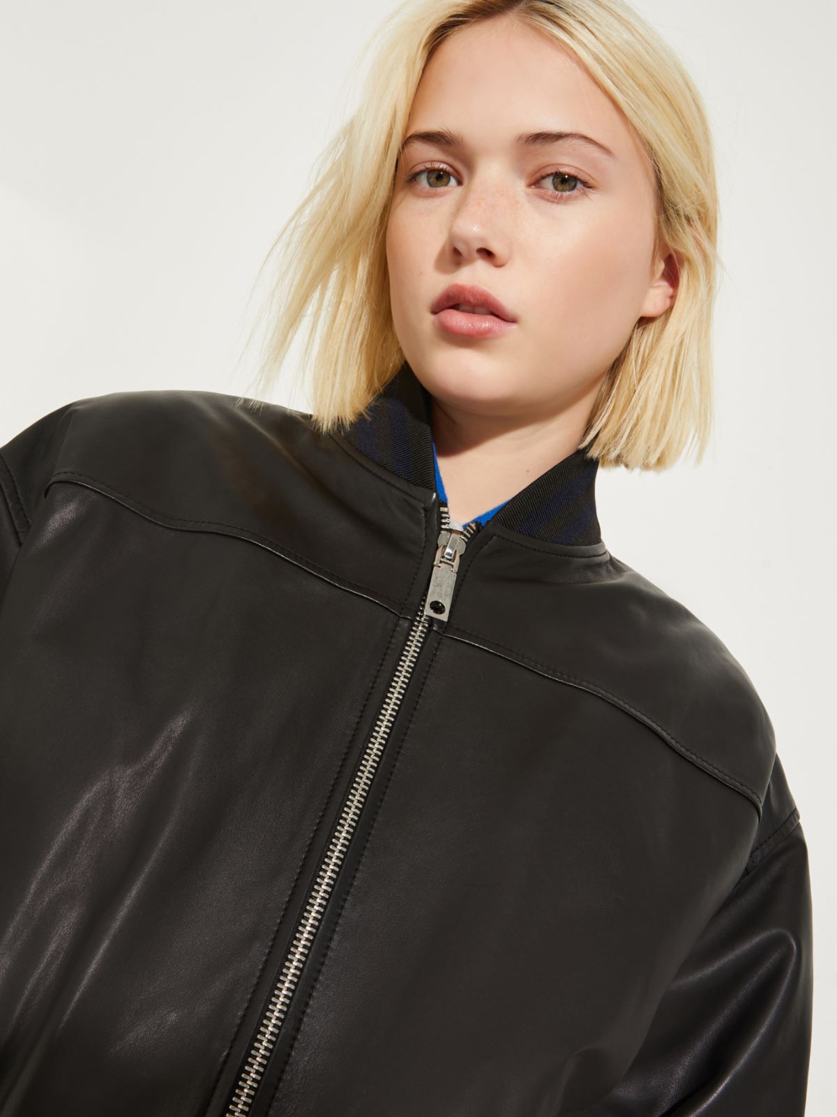 P. Terzini &Co.llaboration leather bomber jacket - BLACK - MAX&Co. - 7