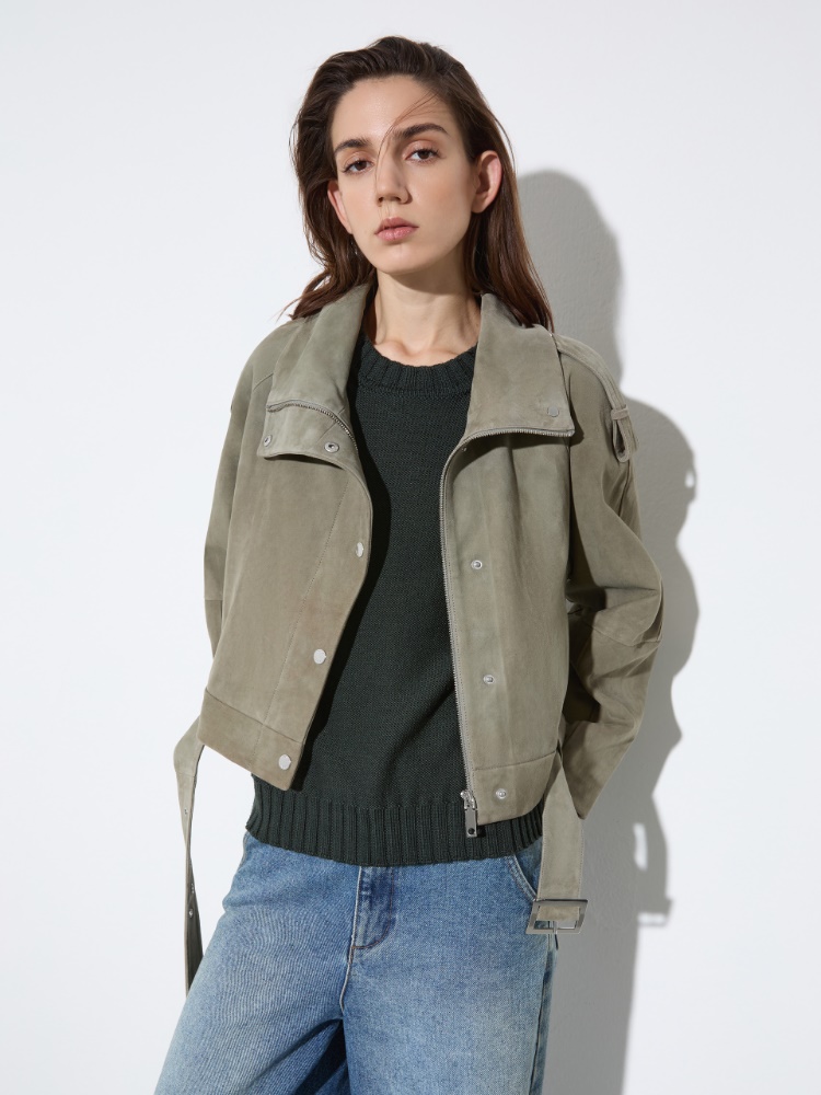 Suede jacket - SAGE - MAX&Co.