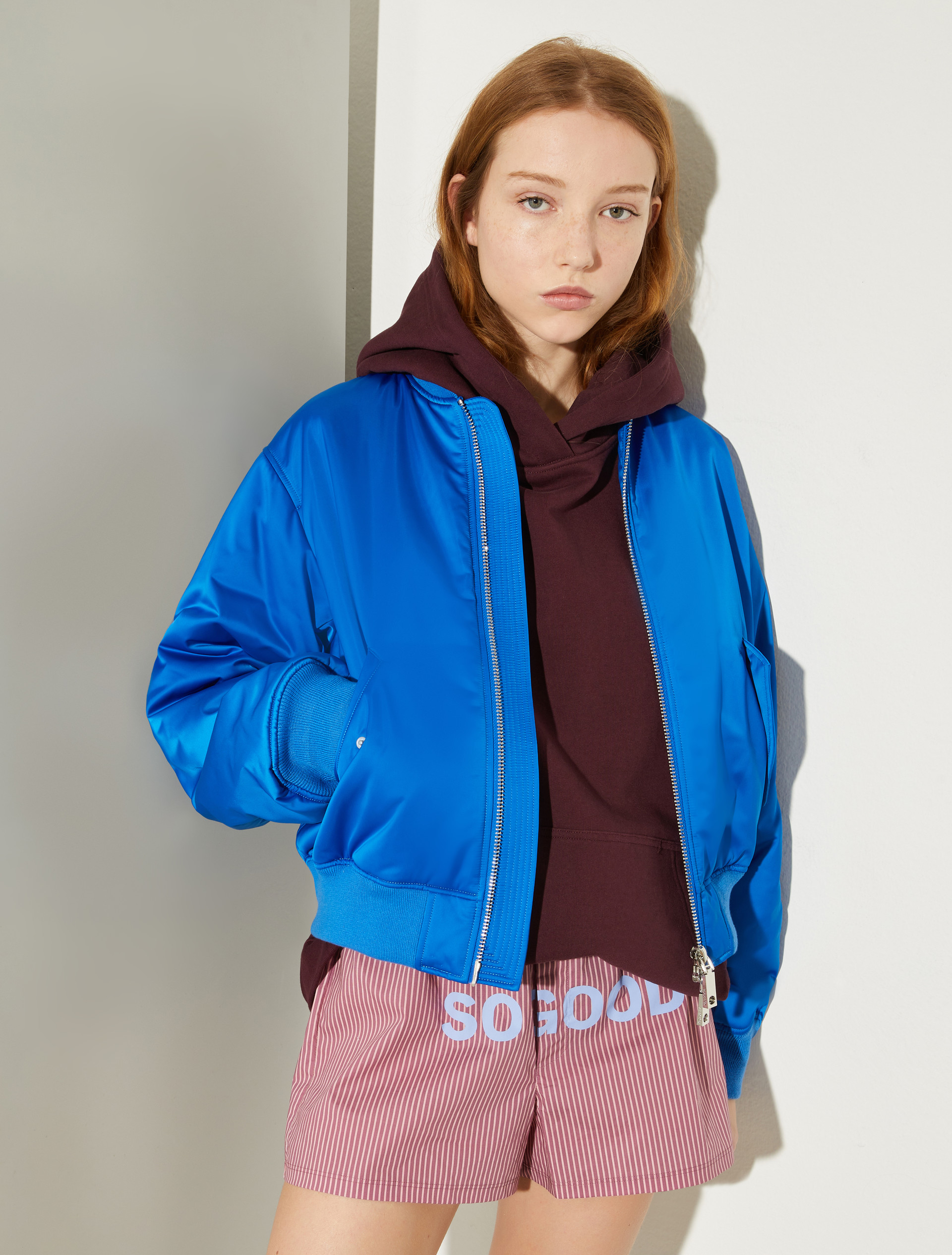 P. Terzini &Co.llaboration bomber jacket, cornflower blue | MAX&Co. P. Terzini &Co.llaboration bomber jacket - CORNFLOWER BLUE - MAX&Co. - 2