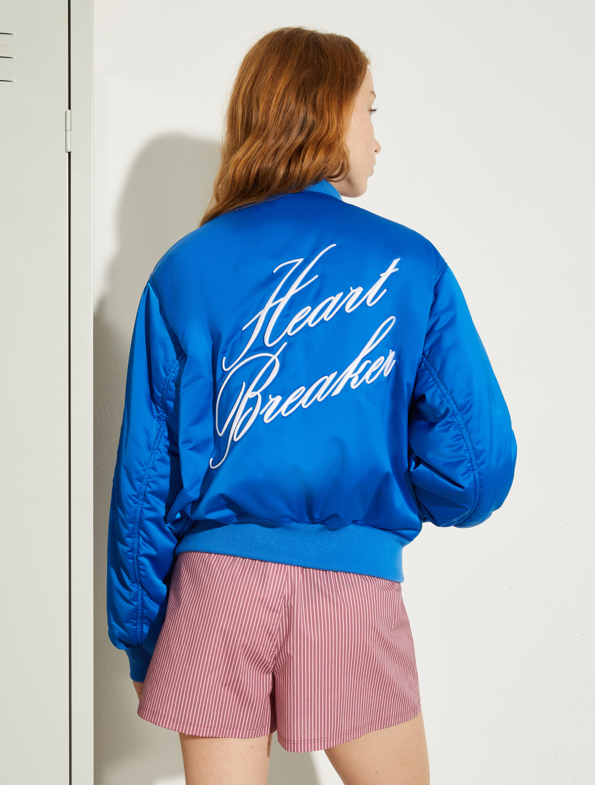 P. Terzini &Co.llaboration bomber jacket, cornflower blue | MAX&Co. P. Terzini &Co.llaboration bomber jacket - CORNFLOWER BLUE - MAX&Co.