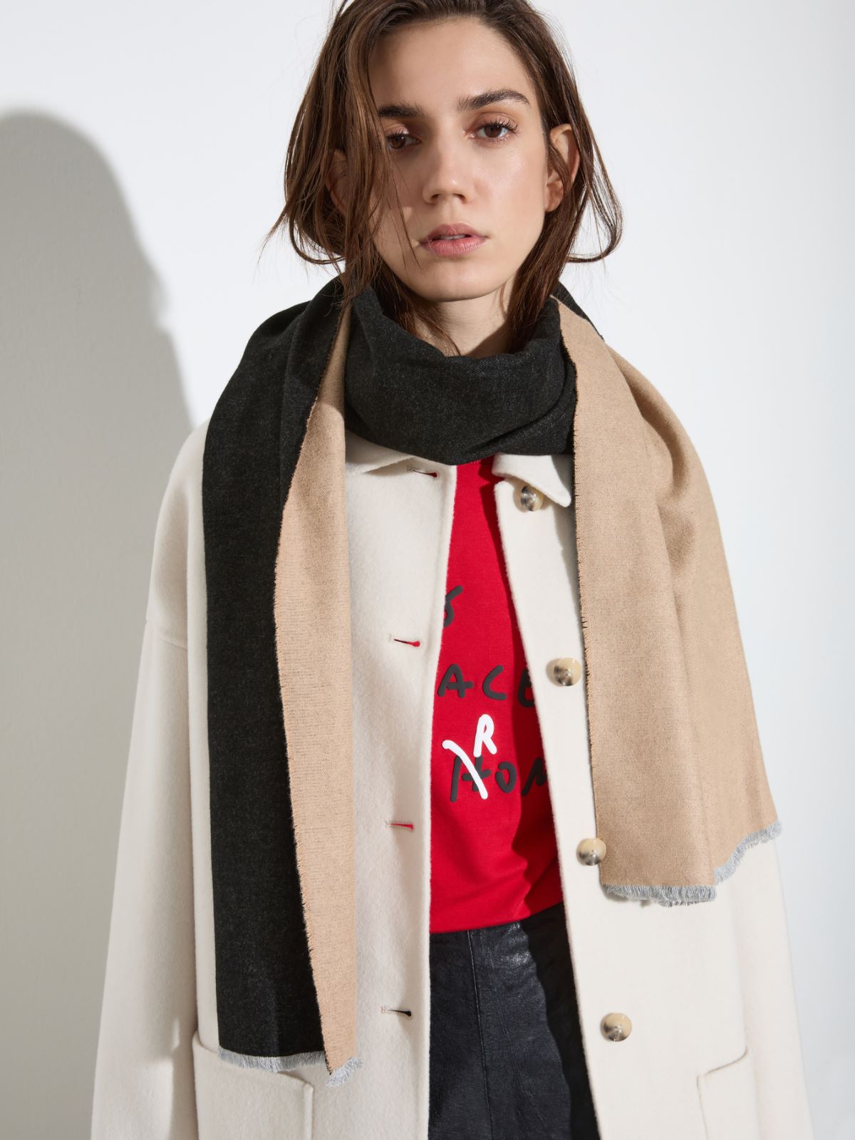 Logo-jacquard stole - CAMEL - MAX&Co. - 3