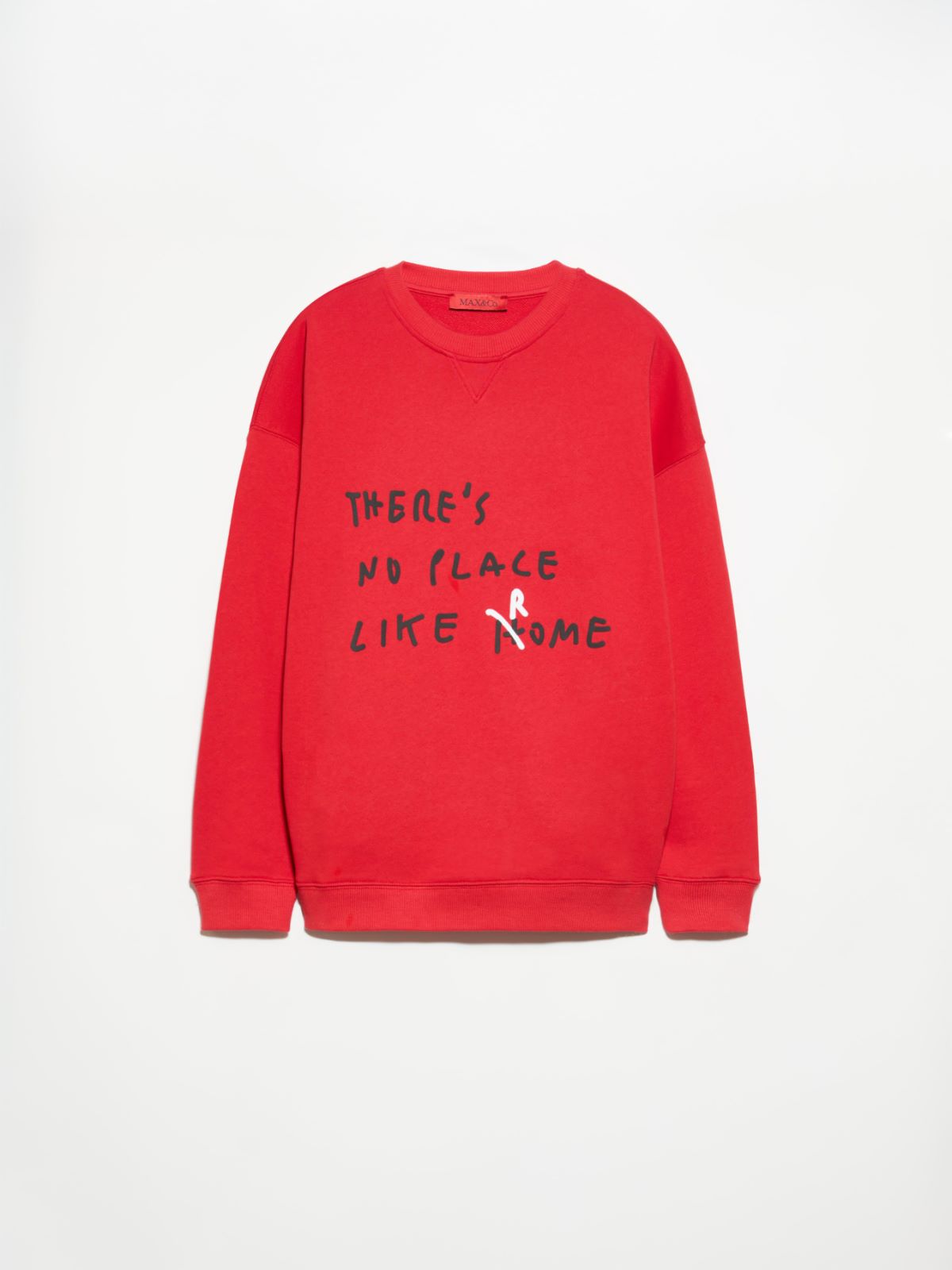 Cotton sweatshirt with lettering - RED - MAX&Co. - 5