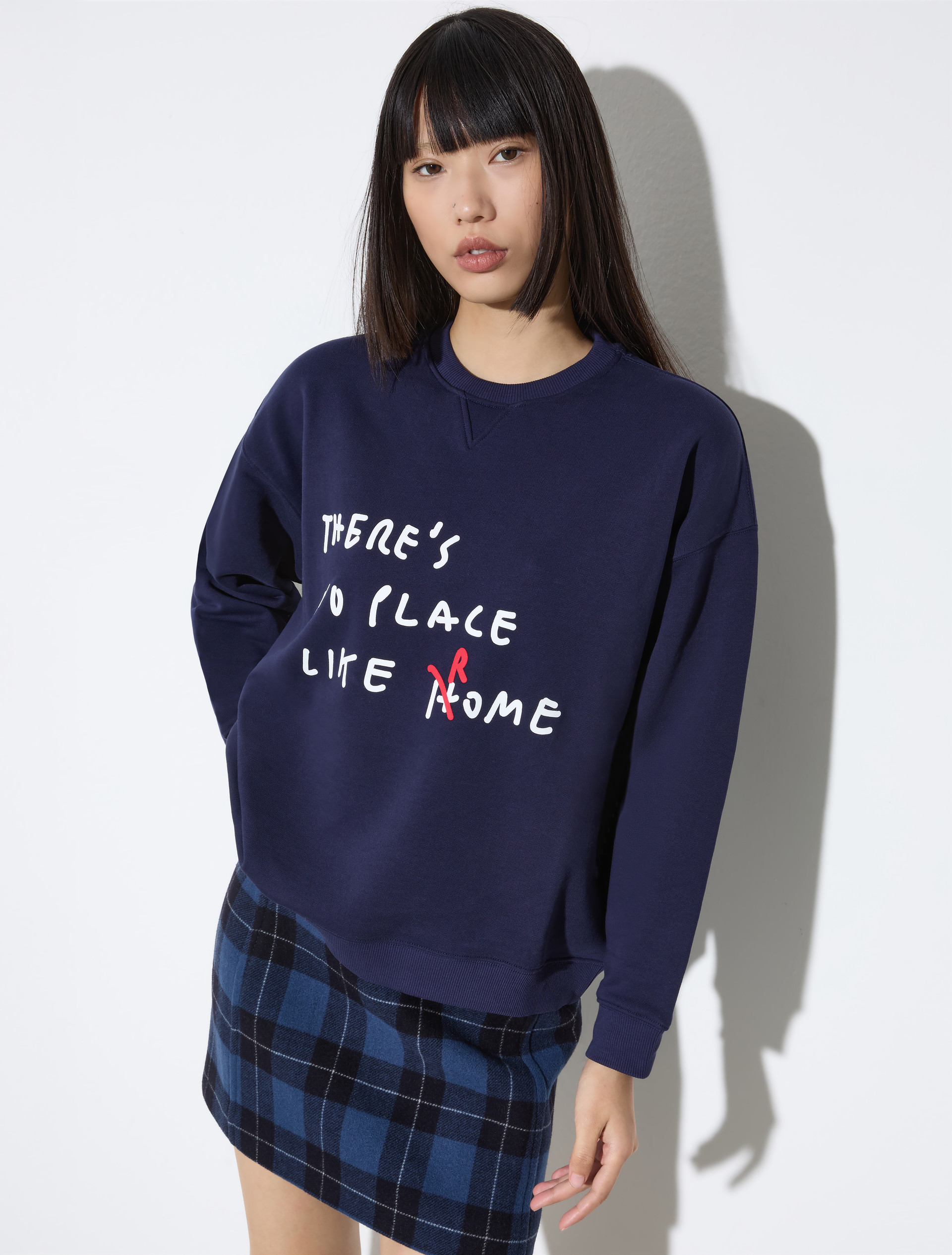 Cotton sweatshirt with lettering, midnightblue | MAX&Co. Cotton sweatshirt with lettering - MIDNIGHTBLUE - MAX&Co.