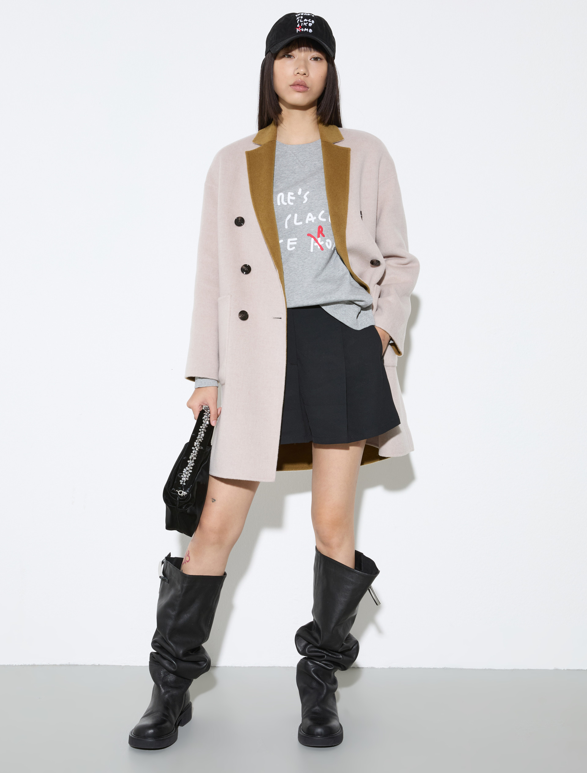 Cotton sweatshirt with lettering, melange grey | MAX&Co. Cotton sweatshirt with lettering - MELANGE GREY - MAX&Co. - 4