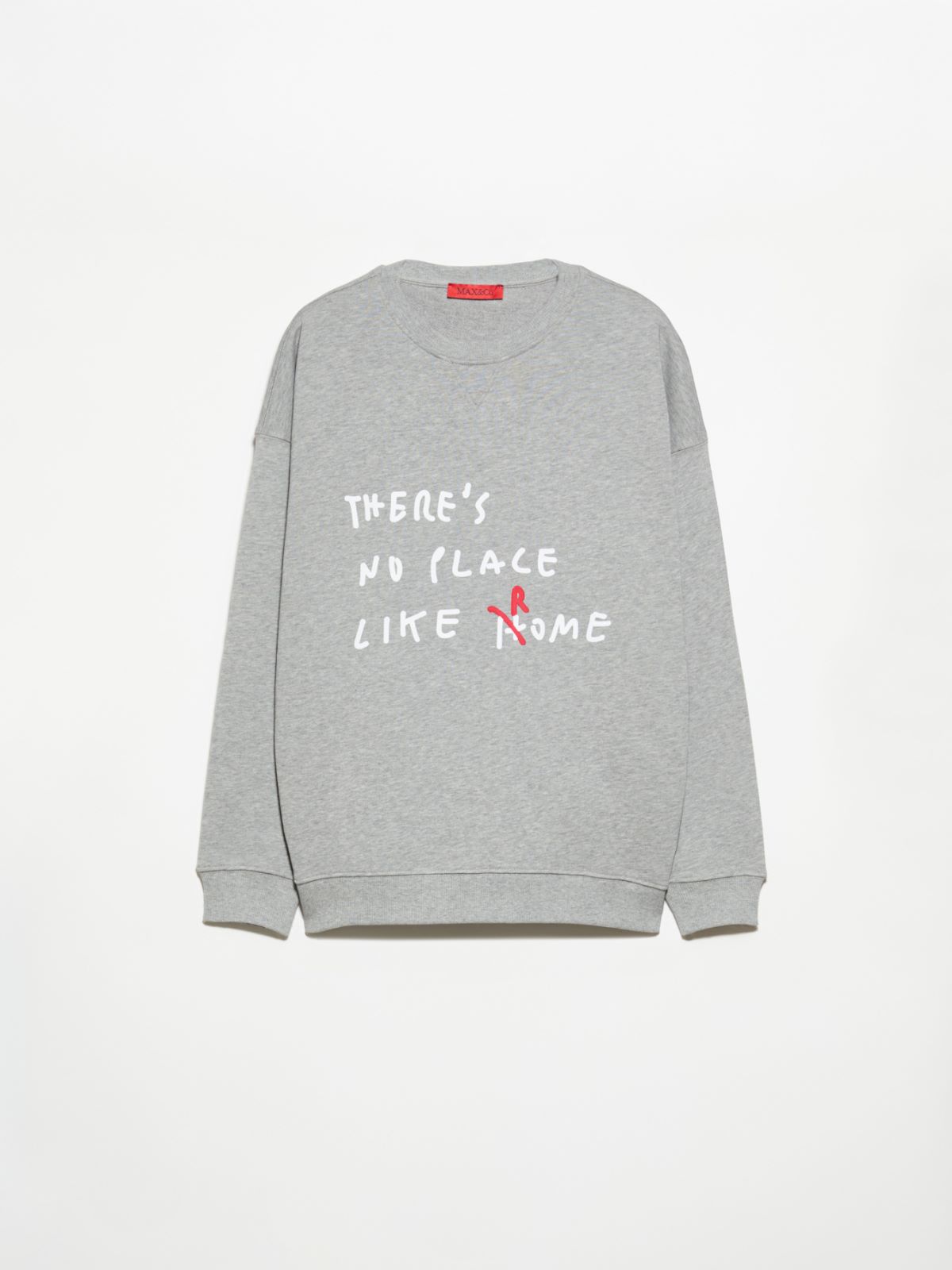 Cotton sweatshirt with lettering - MELANGE GREY - MAX&Co. - 5