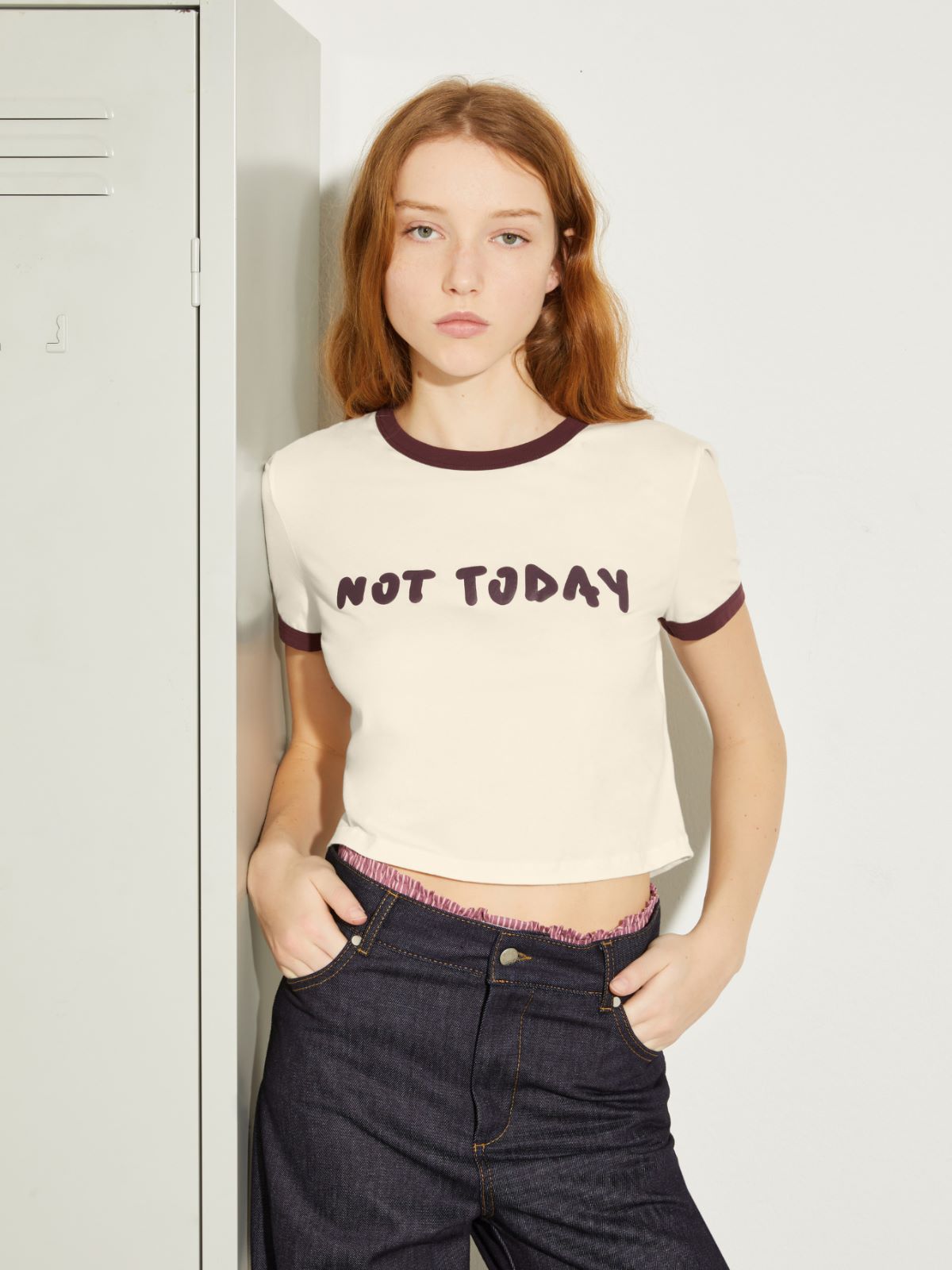 P. Terzini &Co.llaboration cropped T-shirt - MILK - MAX&Co.
