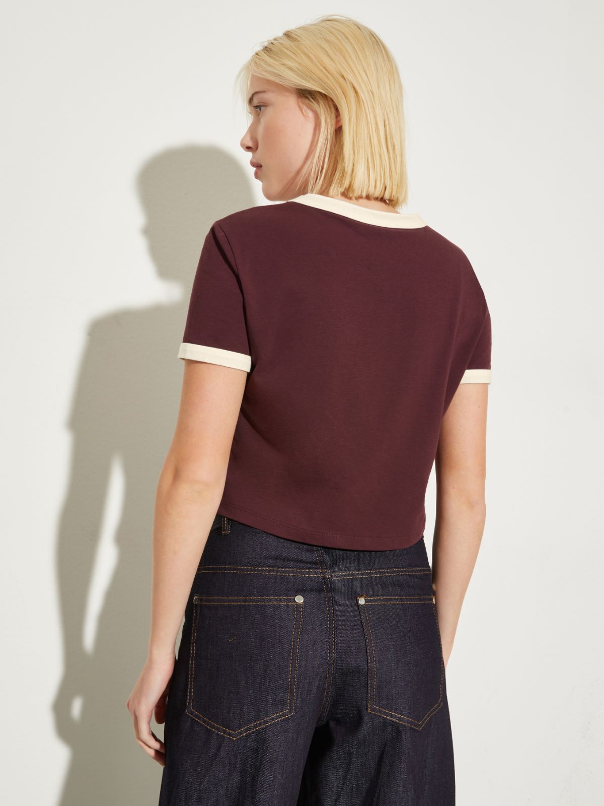 P. Terzini &Co.llaboration cropped T-shirt - WINE-COLOURED - MAX&Co. - 2