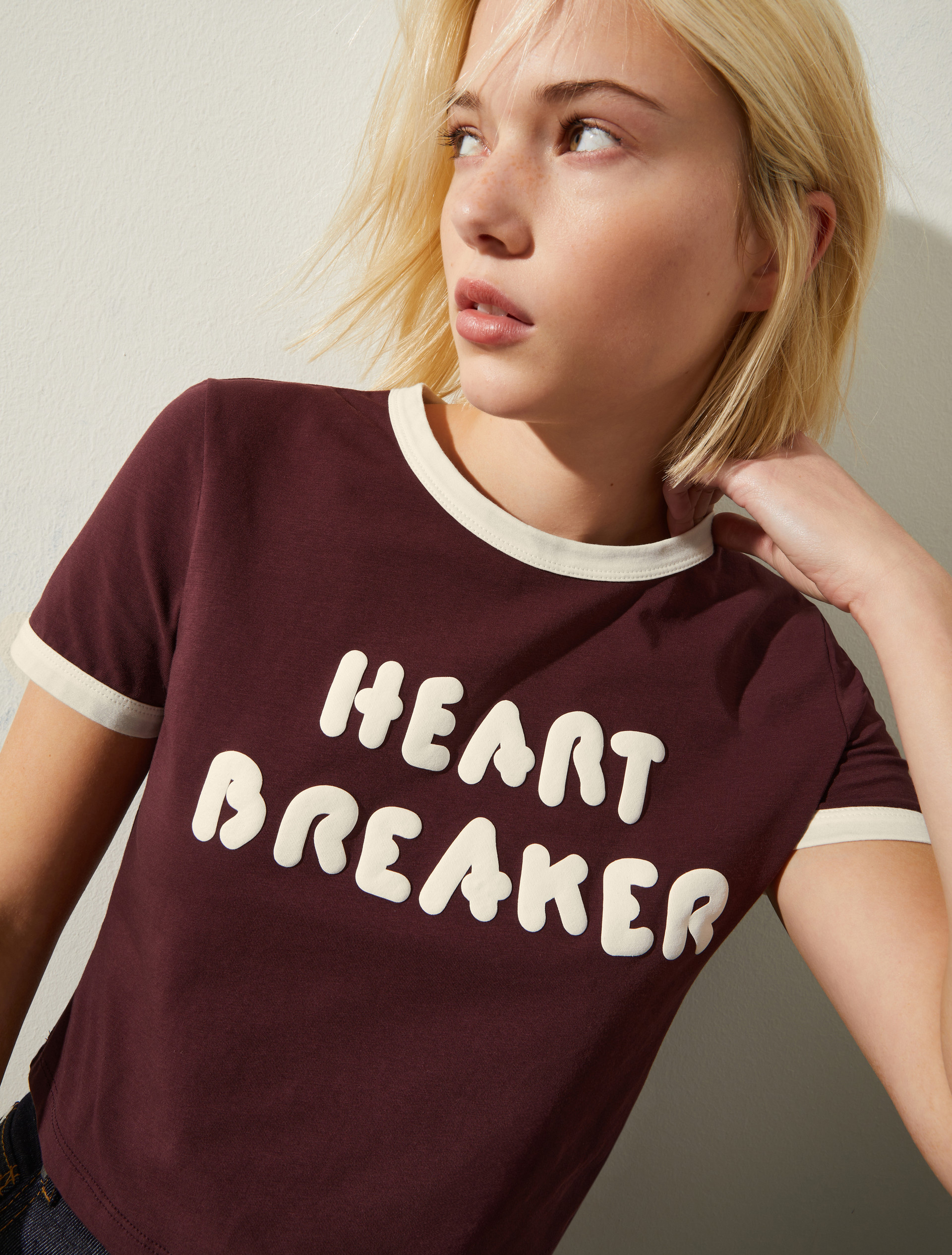 P. Terzini &Co.llaboration cropped T-shirt - WINE-COLOURED - MAX&Co. - 3