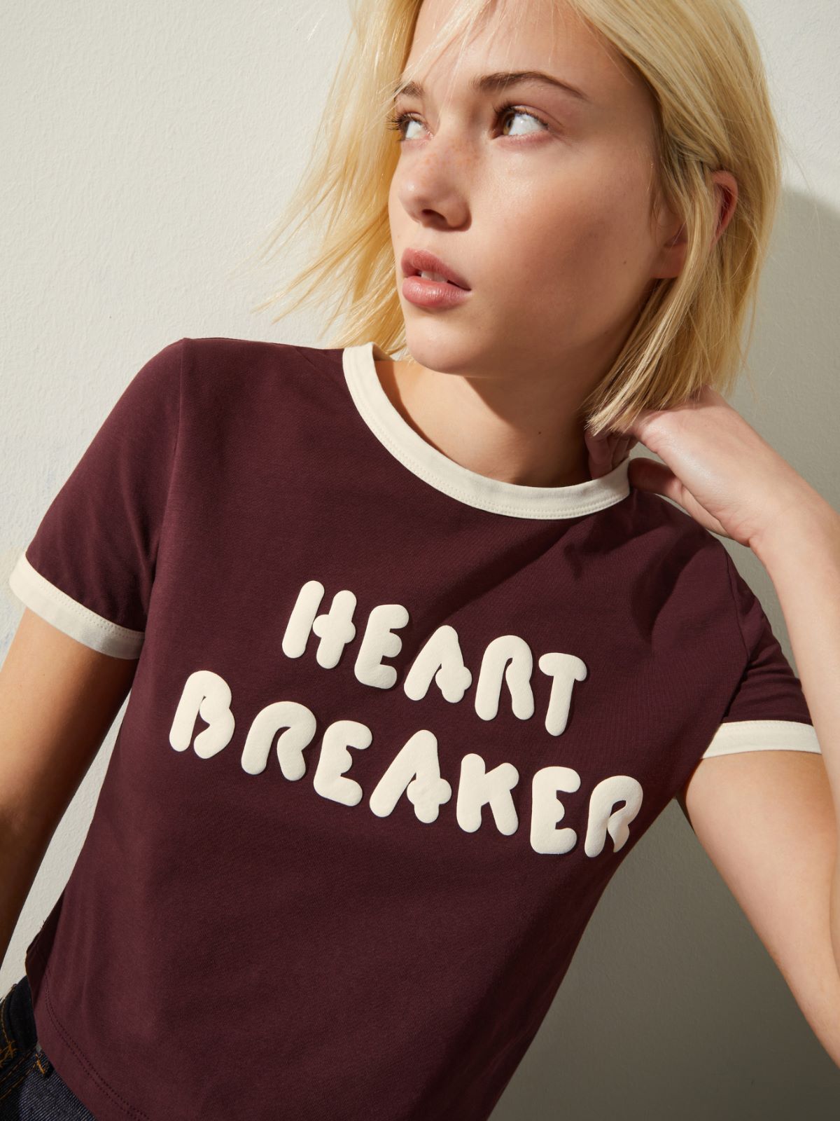 P. Terzini &Co.llaboration cropped T-shirt - WINE-COLOURED - MAX&Co. - 3