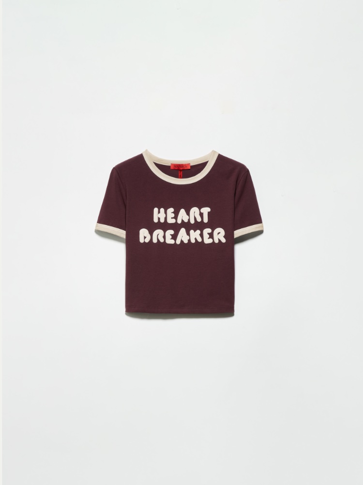 P. Terzini &Co.llaboration cropped T-shirt - WINE-COLOURED - MAX&Co.